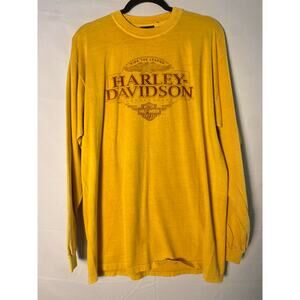 Harley Davidson Kitty Hawk, North Carolina Yellow Long Sleeve Shirt Men's L/XL